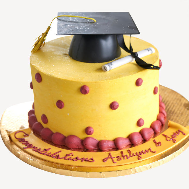 Online Cake Order - Graduation Polka Dot #32Graduation