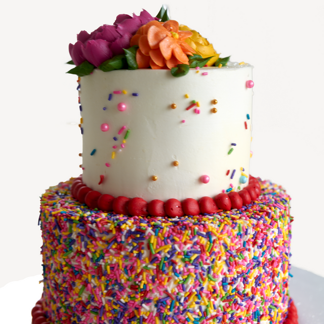 Online Cake Order - Flower & Sprinkle Cake #13SeasonalFlowers