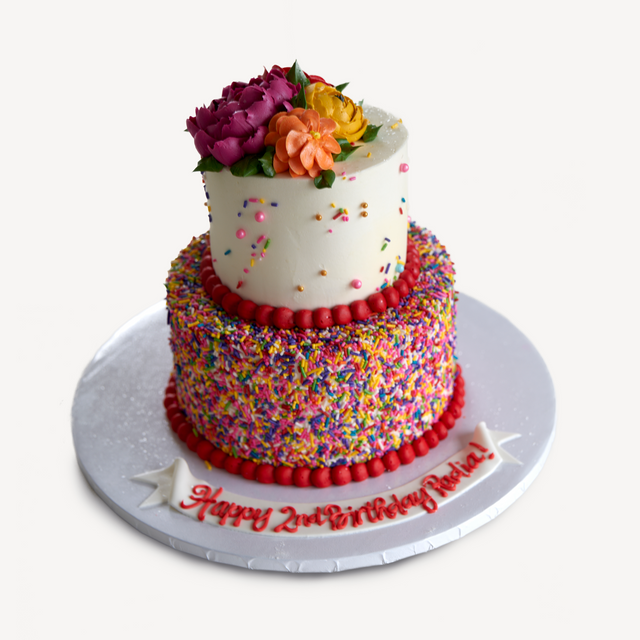 Online Cake Order - Flower & Sprinkle Cake #13SeasonalFlowers