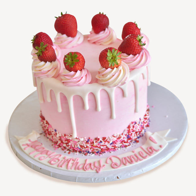 Online Cake Order - Strawberry Drip Cake #9Drip