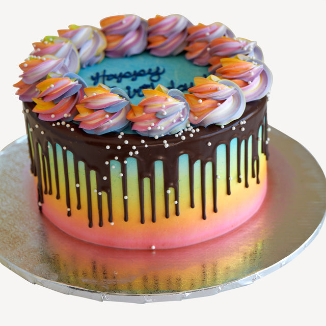 Online Cake Order - Tie-Dyed Drip Cake #10Drip