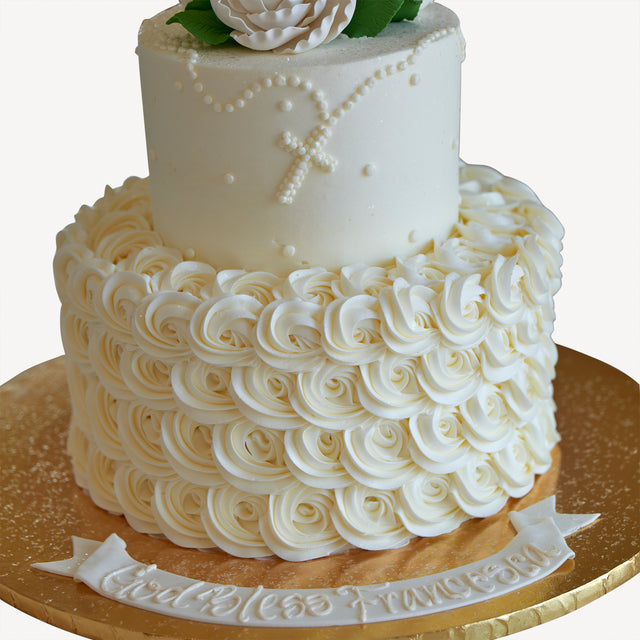 Online Cake Order - White Briar Roses #155Religious