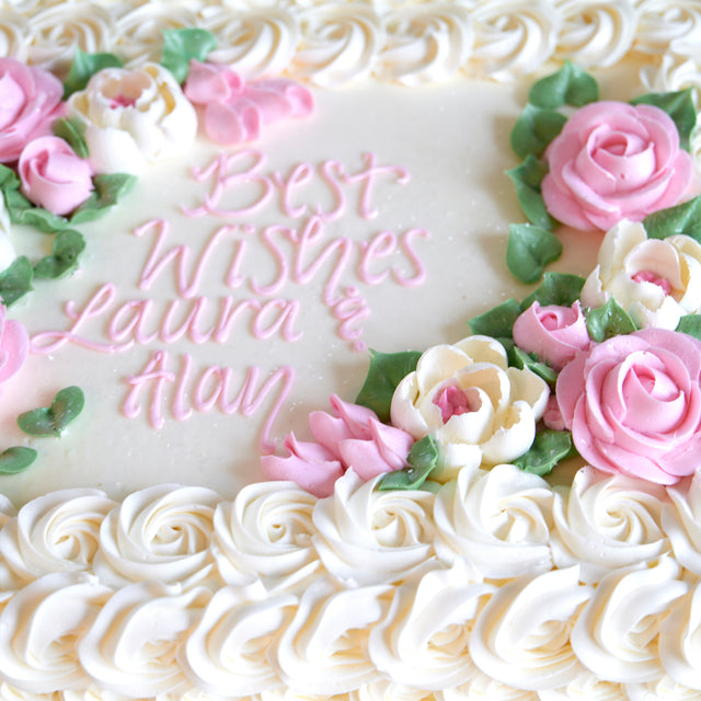 Online Cake Order - White and Pink Roses #137Bridal