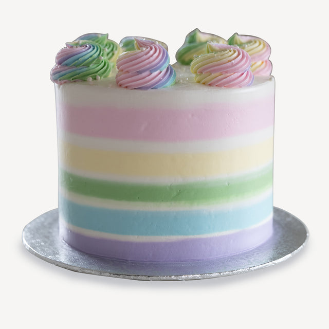 Online Cake Order - Pastel Rainbow Stripes #100Featured