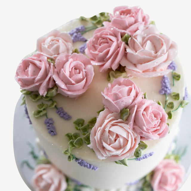 Online Cake Order - Rose & Lavender Flowers #33SeasonalFlowers