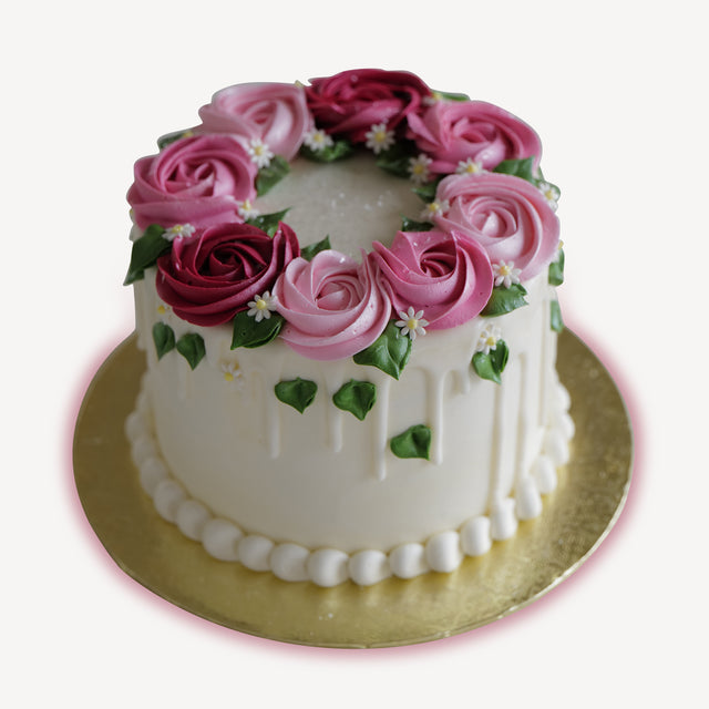 Online Cake  Order - Rose Drip Cake #109Featured