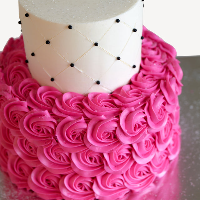 Online Cake Order - Pink Rose Cake #12Texture