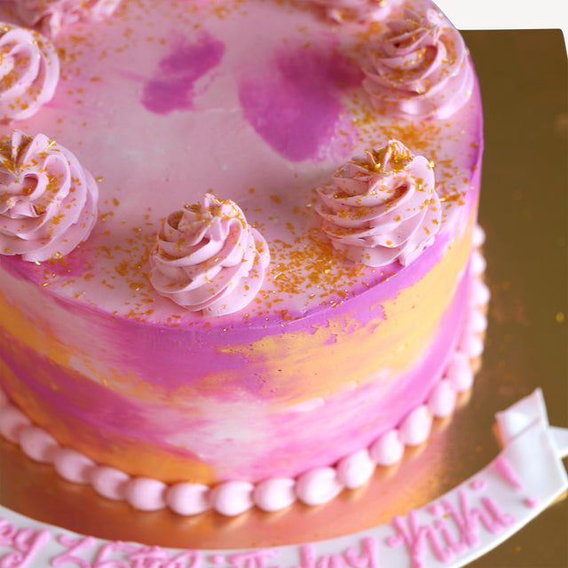 Online Cake Order - Pink and Gold #7Texture