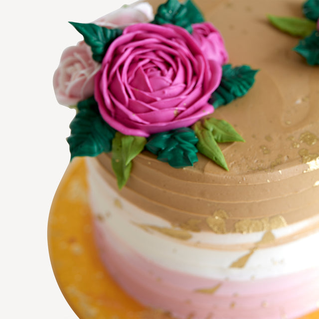 Online Cake Order - Gold to Pink #8Texture