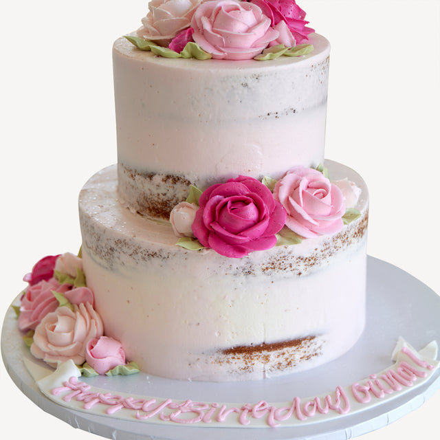 Online Cake Order - Pink Rose Naked #15Texture