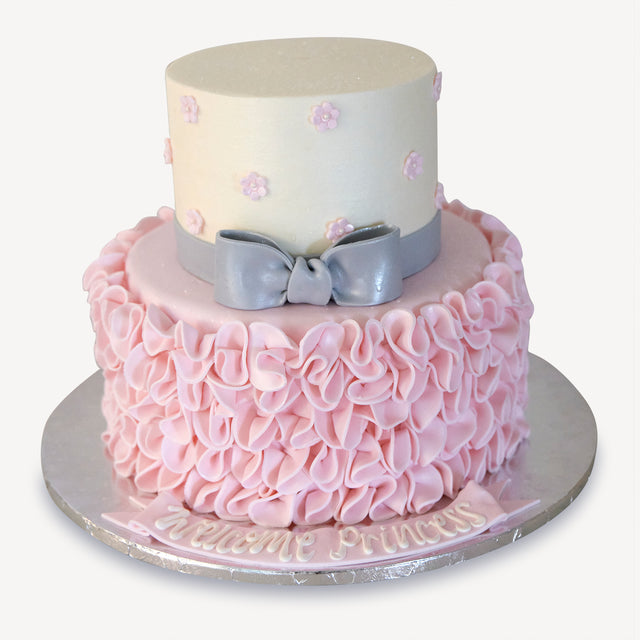 Online Cake Order - Pink Ruffle #16Texture