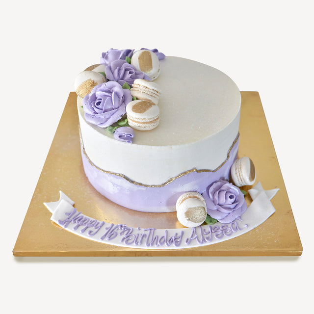 Online Cake Order - Purple Macaron #10Texture