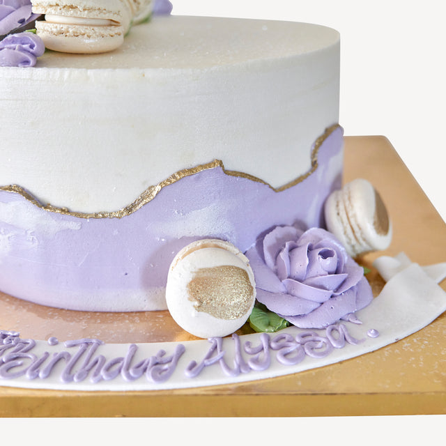 Online Cake Order - Purple Macaron #10Texture