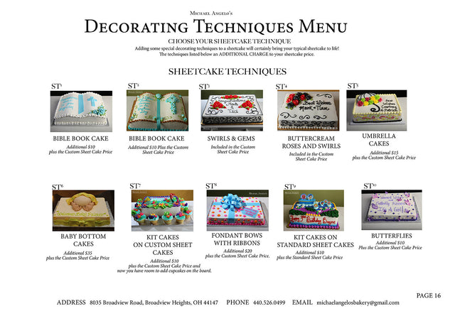 Sheet Cake Decorating Techniques Menu