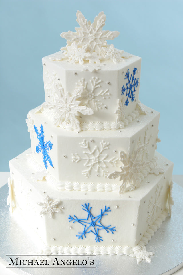 Snowflake Cake: Easy Butterceam Design - Chelsweets