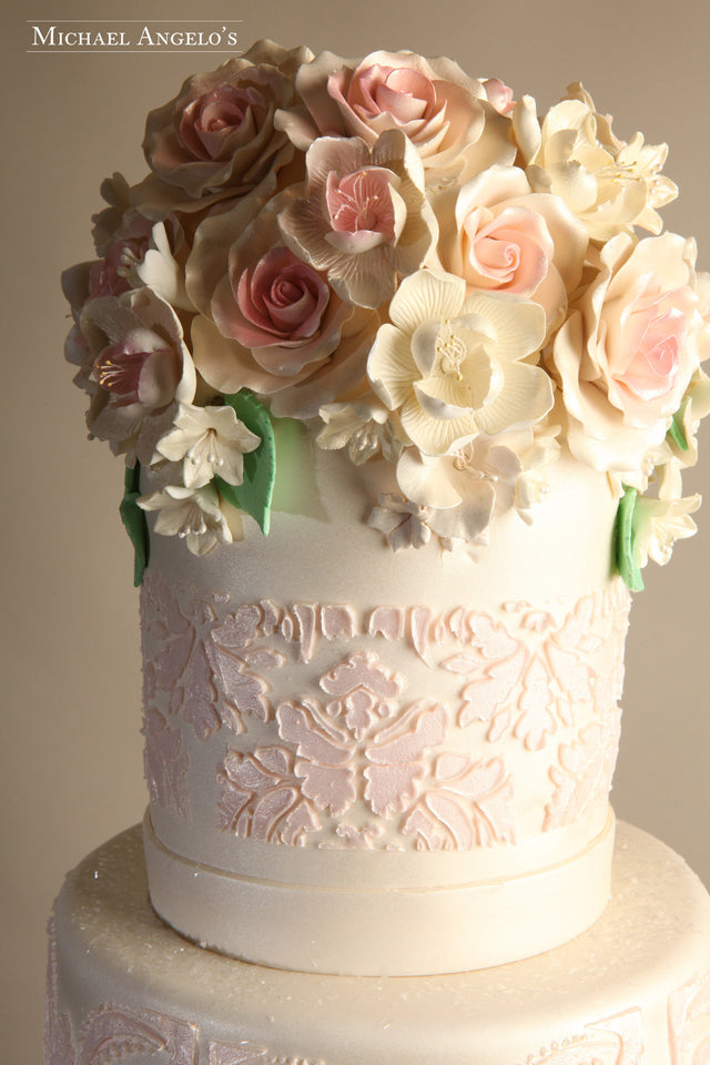 Pink Roses & Damask #22Luxe