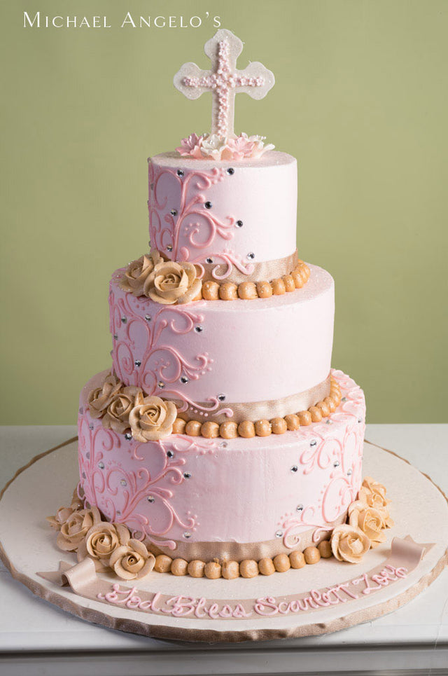 Pink & Ivory Cross #150Religious