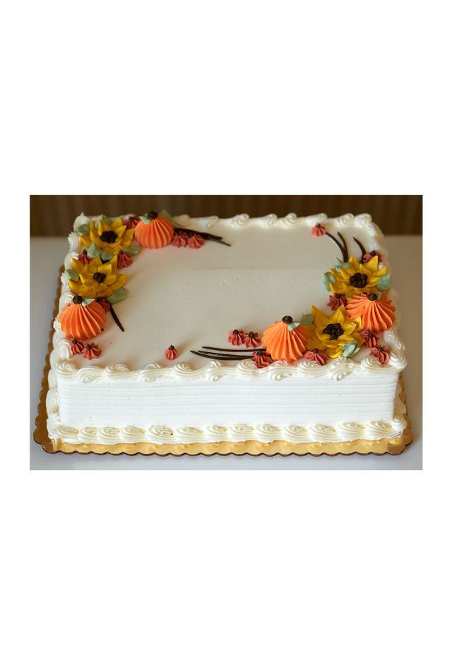 Online Cake Order - Fall Flowers Sheet Cake #10Standard