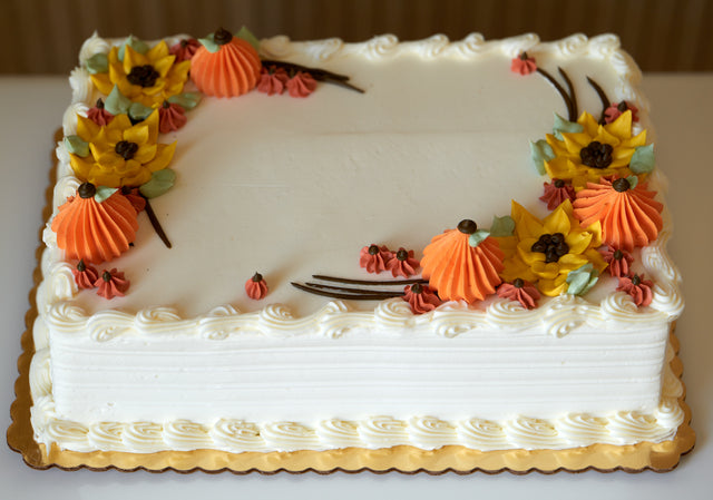 Online Cake Order - Fall Flowers Sheet Cake #10Standard