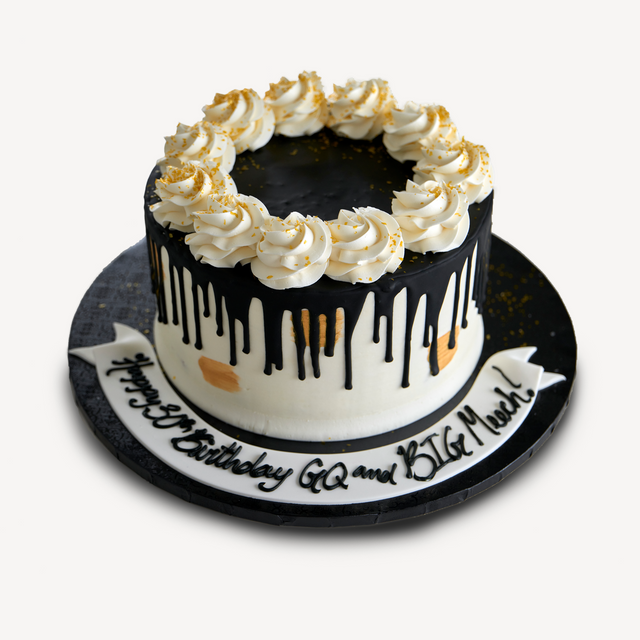 Online Cake Order - Black Drip Cake #259Milestone