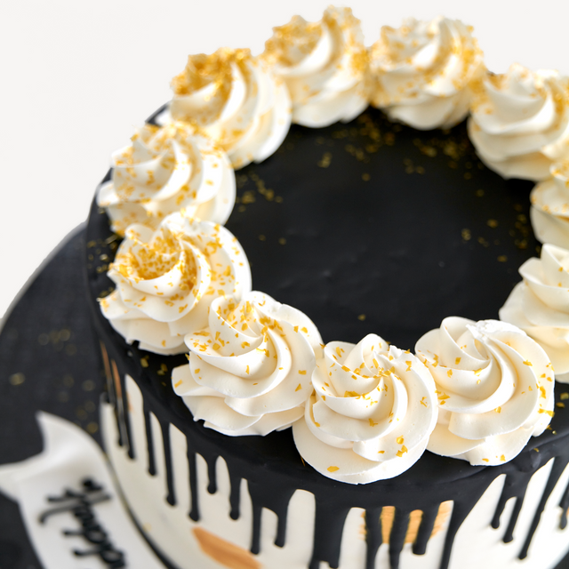Online Cake Order - Black Drip Cake #259Milestone