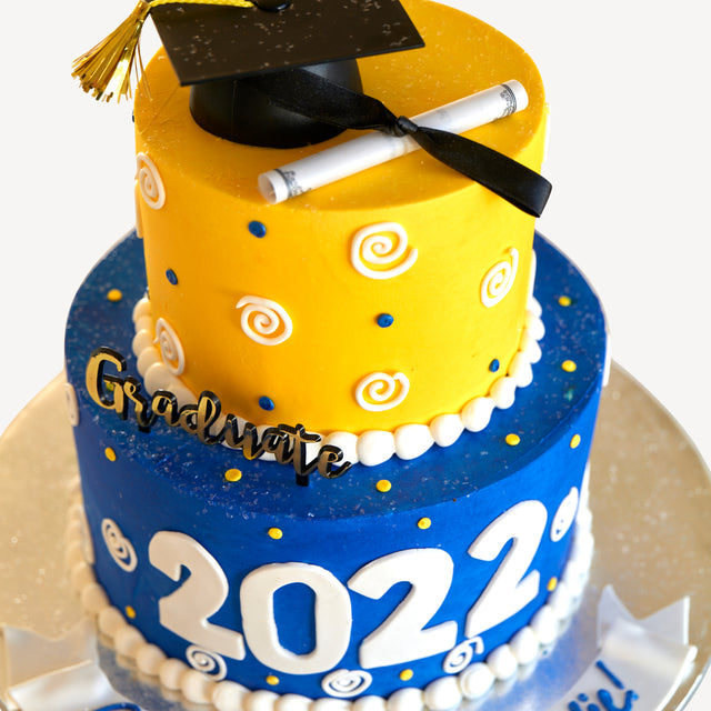 Online Cake Order - Graduate Swirl Cake #25Graduation