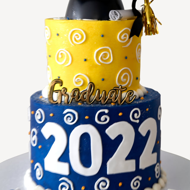 Online Cake Order - Graduate Swirl Cake #25Graduation