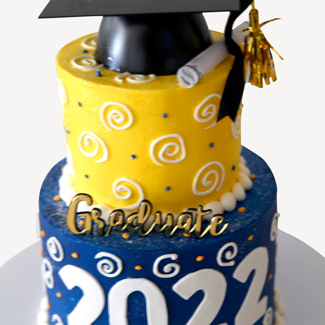 Online Cake Order - Graduate Swirl Cake #25Graduation