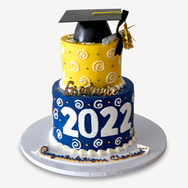 Online Cake Order - Graduate Swirl Cake #25Graduation