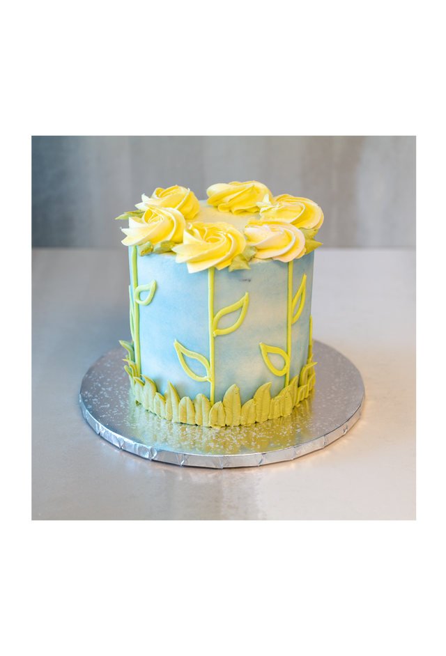 Online Cake Order - Blue Sky with Yellow Roses #16Featured