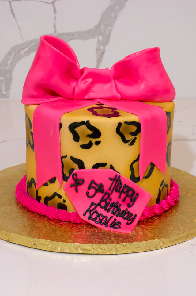 Online Cake Order - Cheetah Bow #77Featured
