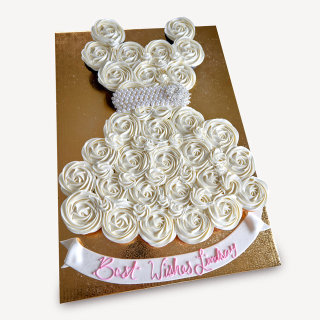 Online Cake Order - Wedding Dress Shaped Cupcake Sheet Cake #138Bridal