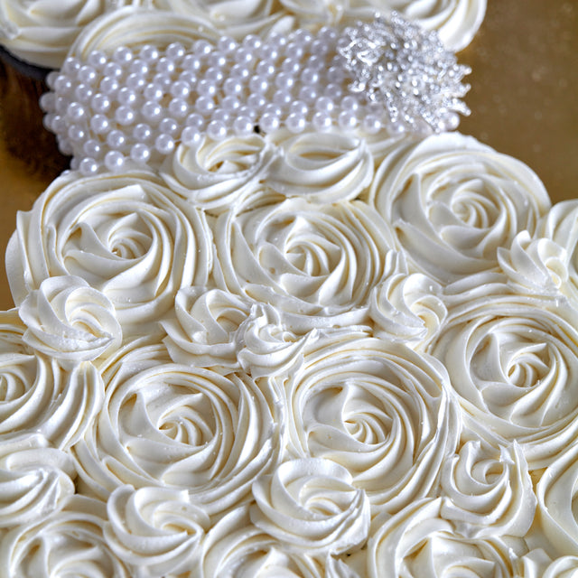 Online Cake Order - Wedding Dress Shaped Cupcake Sheet Cake #138Bridal