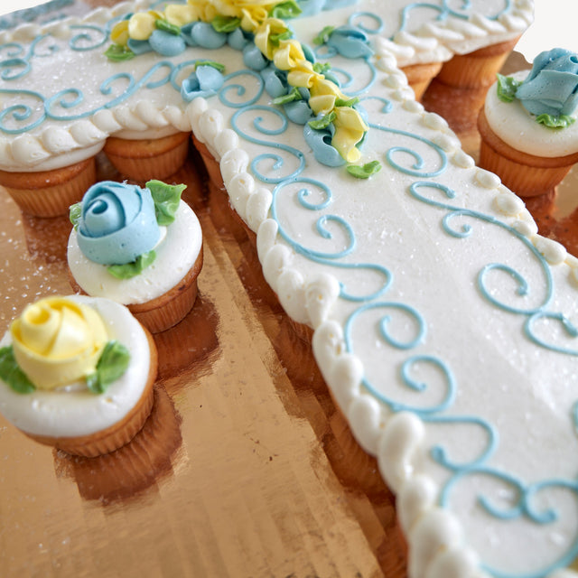Online Cake Order - Cross Shaped Cupcake Sheet Cake #177Religious