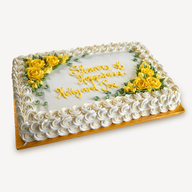 Scroll Design Birthday Sheet Cake - CakeCentral.com