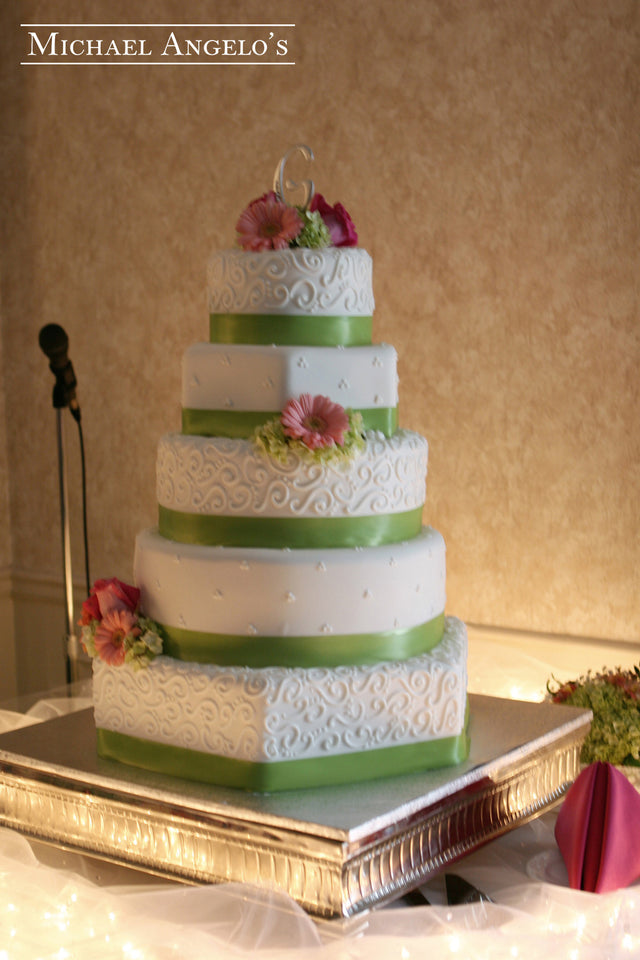 Green Satin with Swirls #5Ribbons