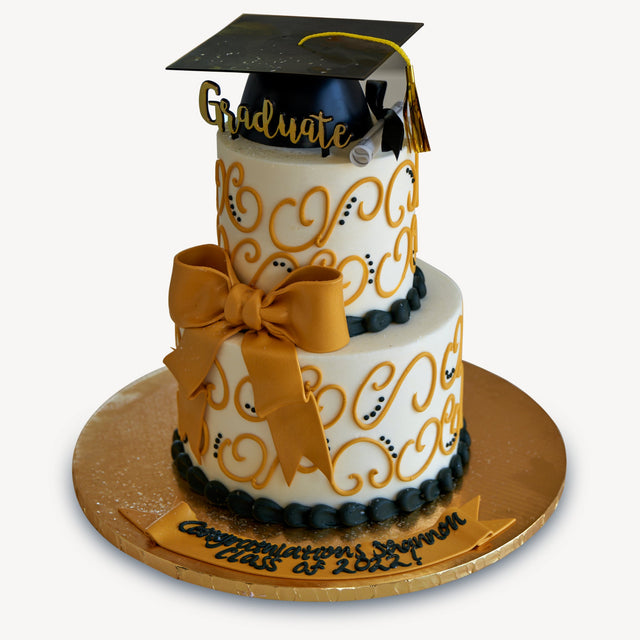 Online Cake Order - Two Tall Tier Graduation Cake #57Graduation