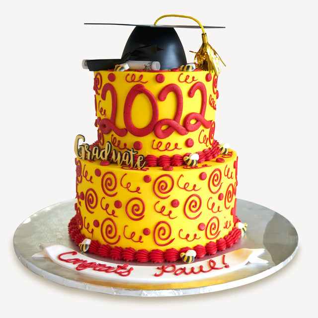 Online Cake Order - Two-Tier Bee Graduate Cake #115Graduation