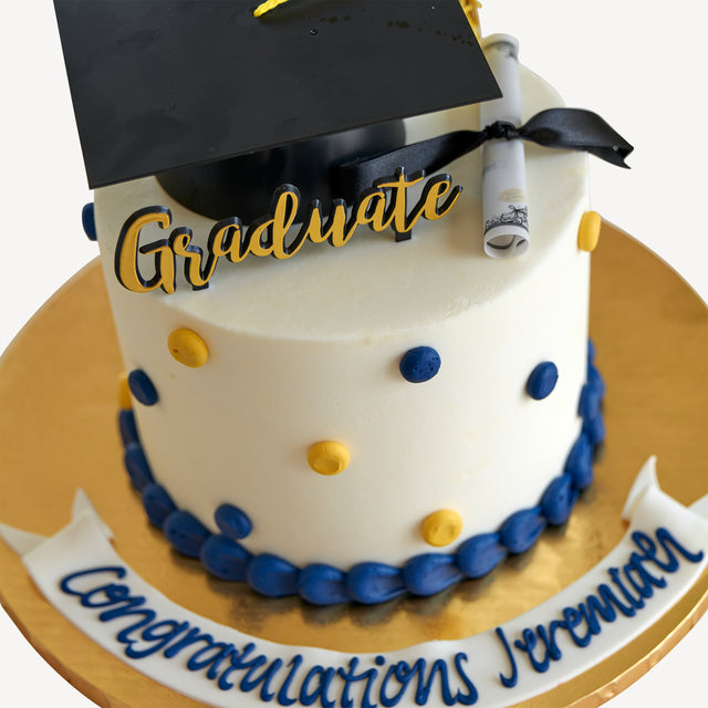 Online Cake Order - Graduation Polka Dots #118Graduation