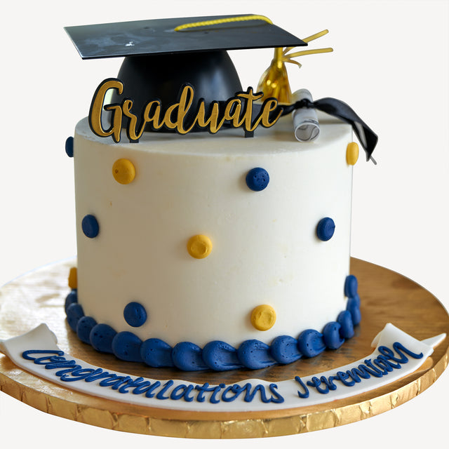 Online Cake Order - Graduation Polka Dots #118Graduation