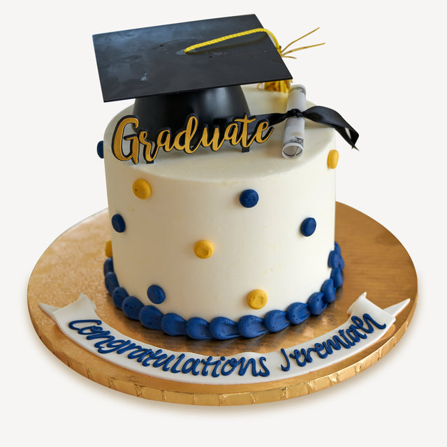 Online Cake Order - Graduation Polka Dots #118Graduation