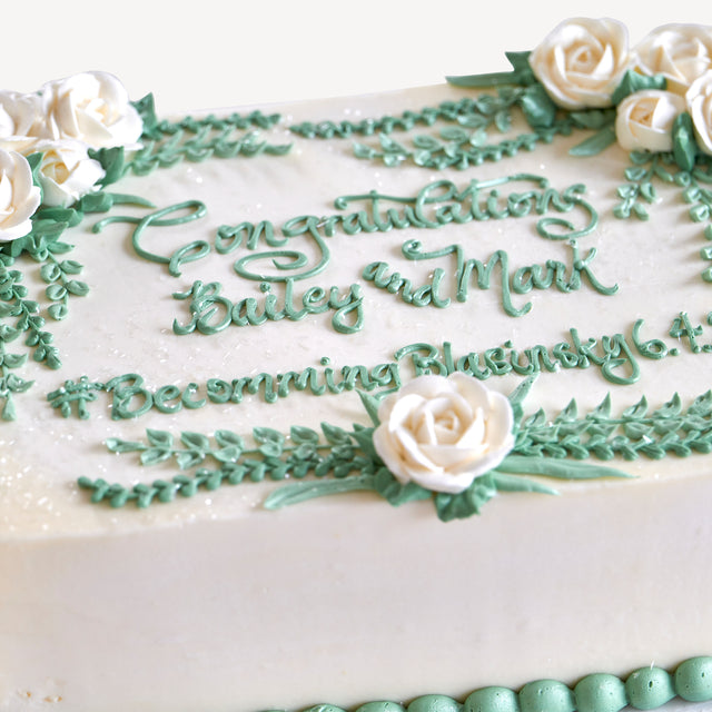 Online Cake Order - White Roses with Greenery #135Bridal