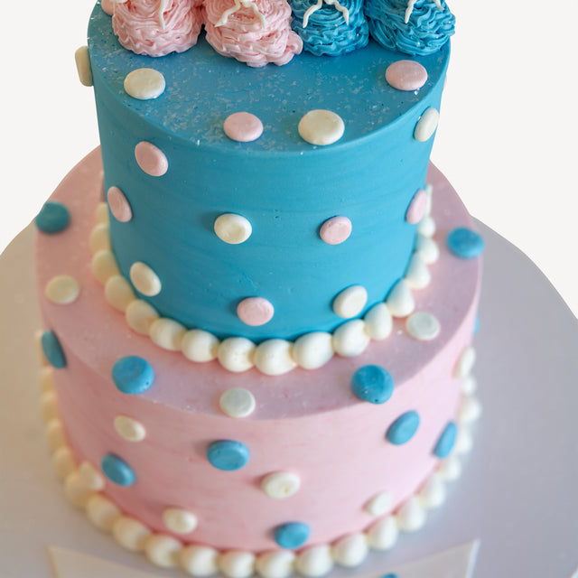 Online Cake Order - Pink and Blue Booties #303Baby