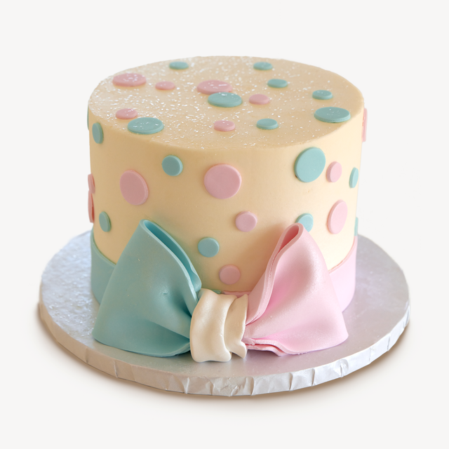 Online Cake Order - Pink and Blue Polka Dots #282Baby