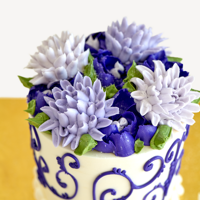 Online Cake Order - Purple Flowers #8SeasonalFlowers