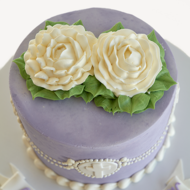 Online Cake Order - Flowers and Crosses #165Religious
