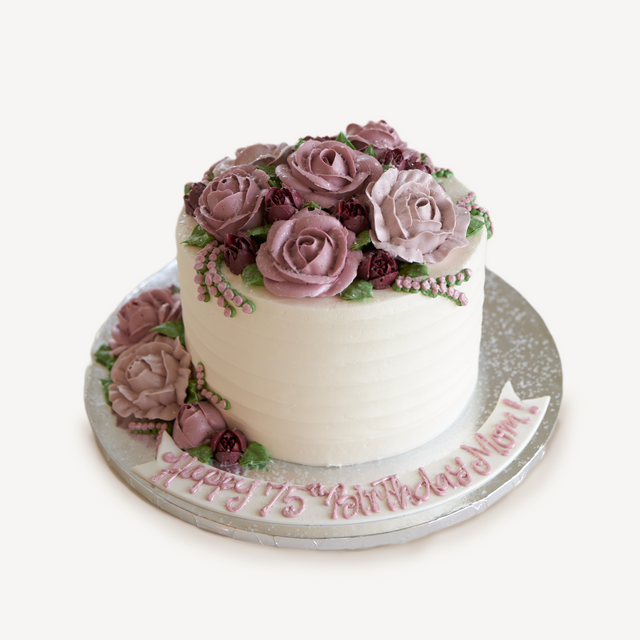 Online Cake Order - Purple Roses #1SeasonalFlowers