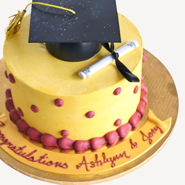 Online Cake Order - Graduation Polka Dot #32Graduation
