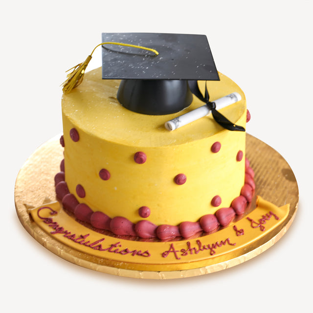 Online Cake Order - Graduation Polka Dot #32Graduation
