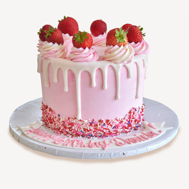 Online Cake Order - Strawberry Drip Cake #9Drip
